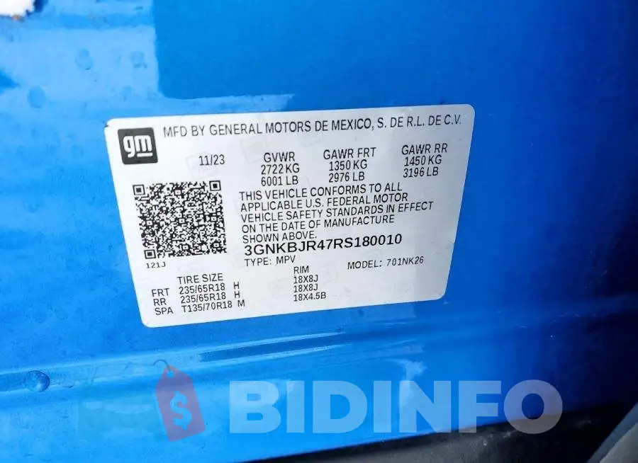 3GNKBJR47RS180010 Photo# 13