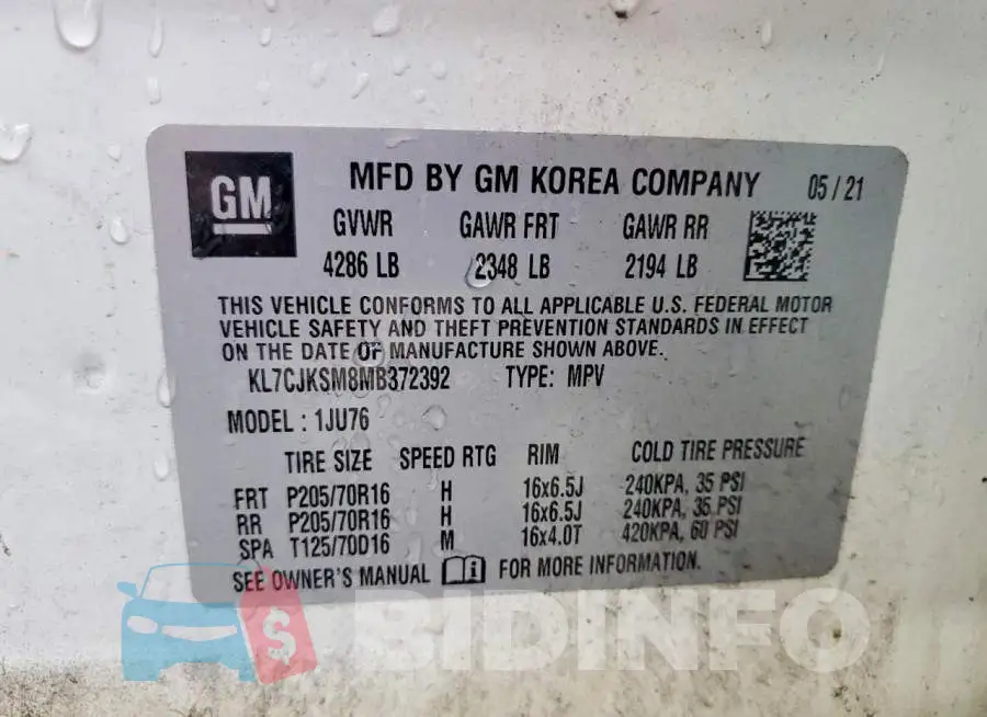 KL7CJKSM8MB372392 Photo# 13