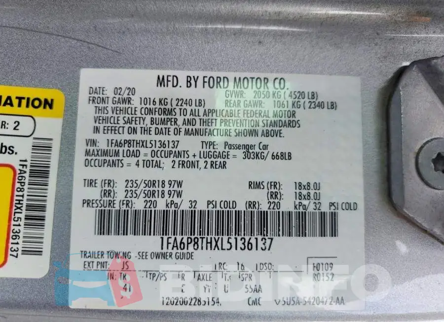 1FA6P8THXL5136137 Photo# 13