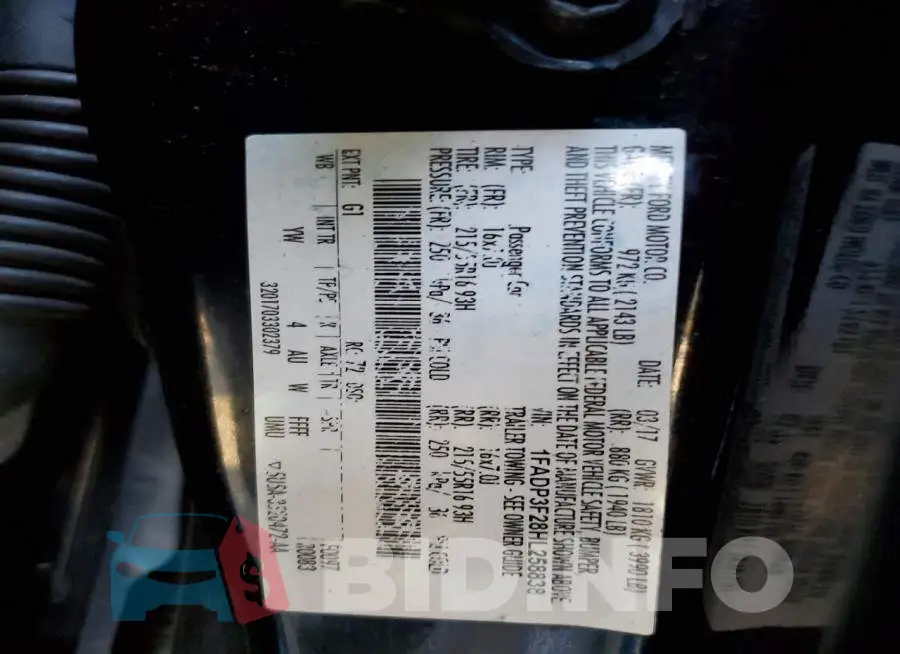 1FADP3F28HL258838 Photo# 12