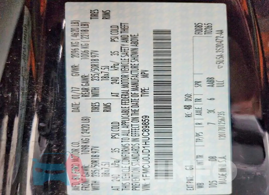 1FMCU0JD1HUC89859 Photo# 13