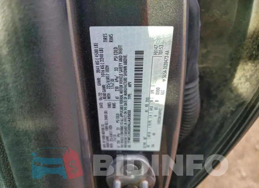 1FMCU9G69NUA95850 Photo# 13