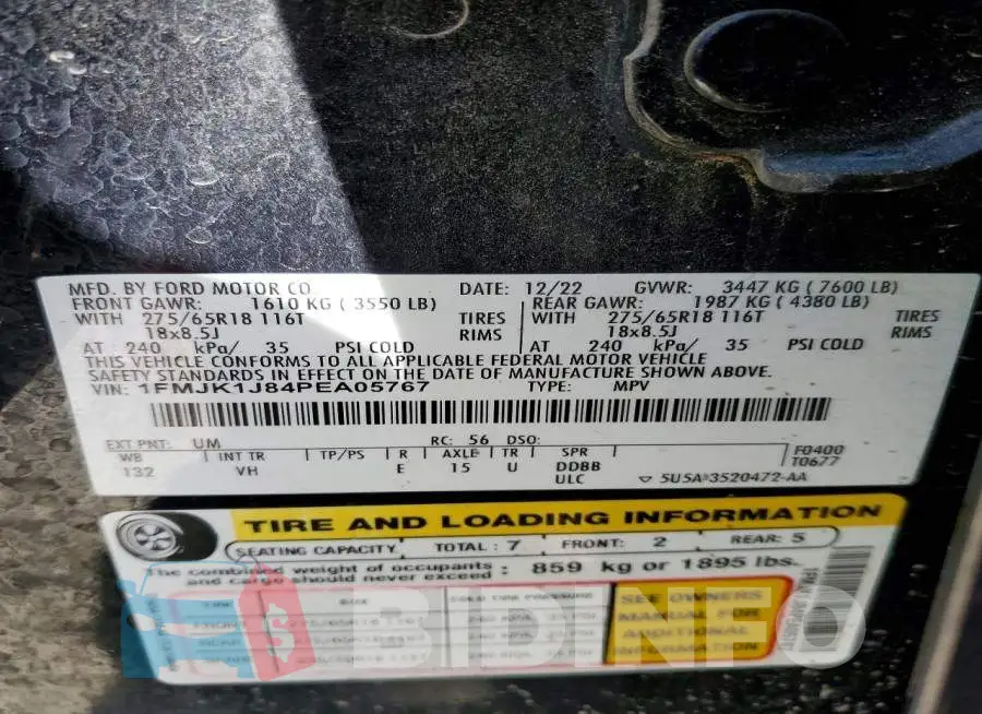 1FMJK1J84PEA05767 Photo# 13