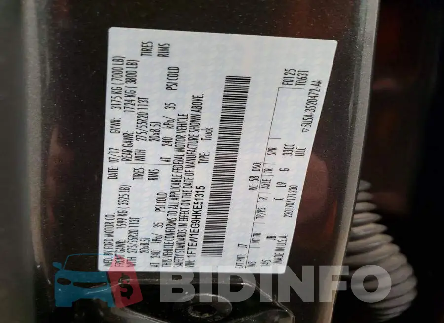 1FTEW1EG9HKE51315 Photo# 12
