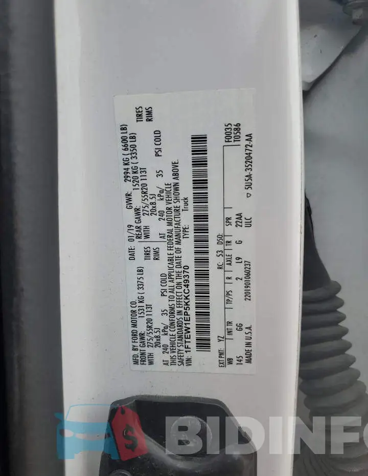 1FTEW1EP5KKC49370 Photo# 12