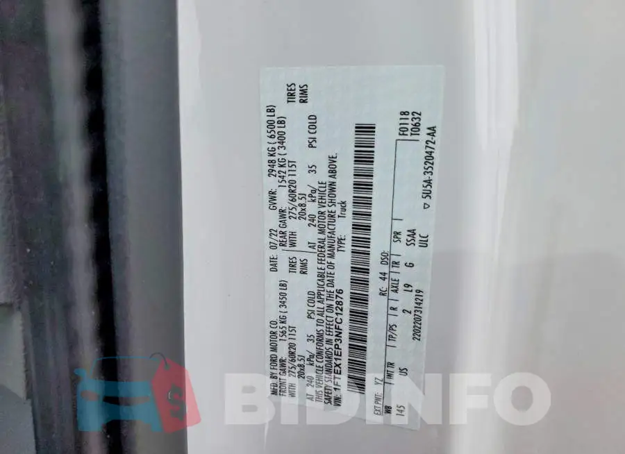 1FTEX1EP3NFC12876 Photo# 13