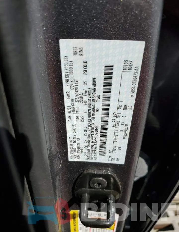 1FTFW1E82PFC70044 Photo# 12