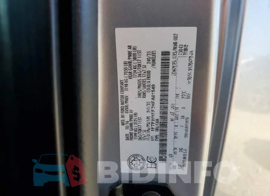 1FTFW1EF3HFA01549 Photo# 12