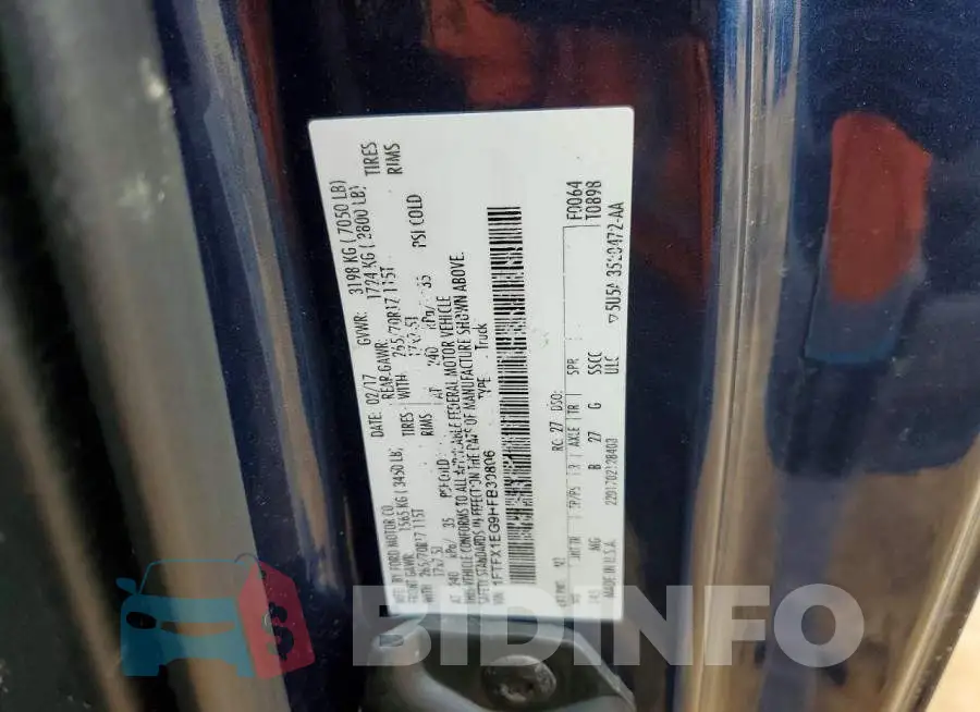 1FTFX1EG9HFB30806 Photo# 13