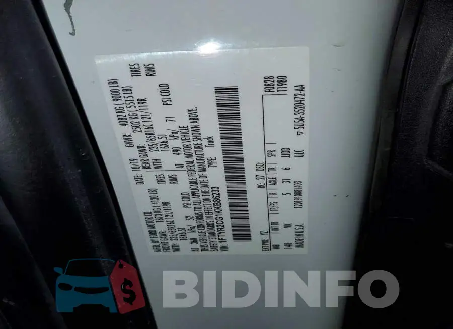 1FTYR2CG1KKB86233 Photo# 14