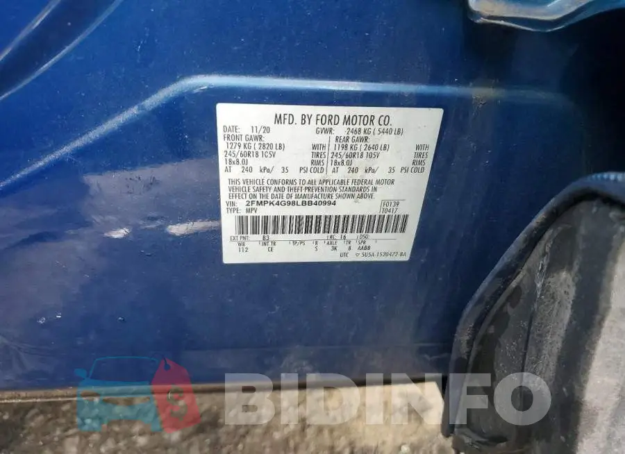 2FMPK4G98LBB40994 Photo# 13
