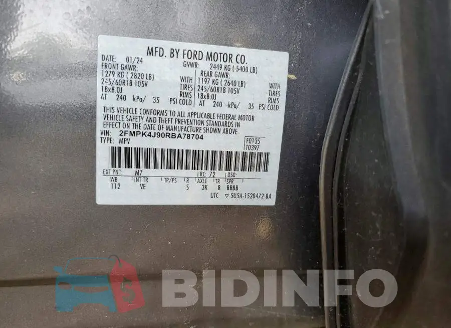 2FMPK4J90RBA78704 Photo# 12
