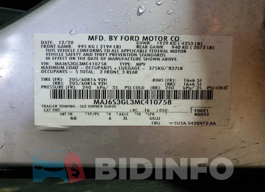 MAJ6S3GL3MC410758 Photo# 12