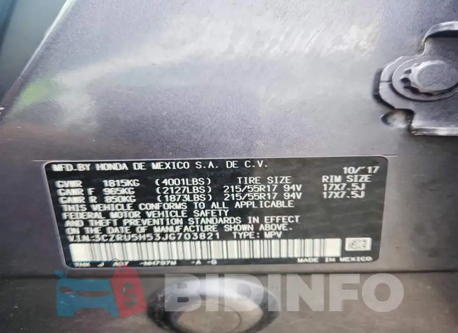 3CZRU5H53JG703821 Photo# 12