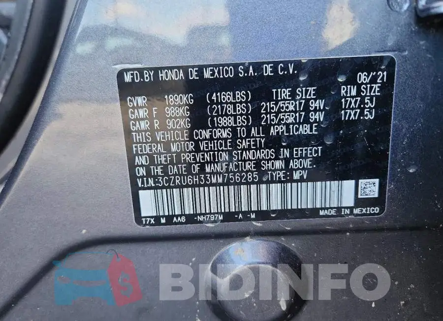 3CZRU6H33MM756285 Photo# 13