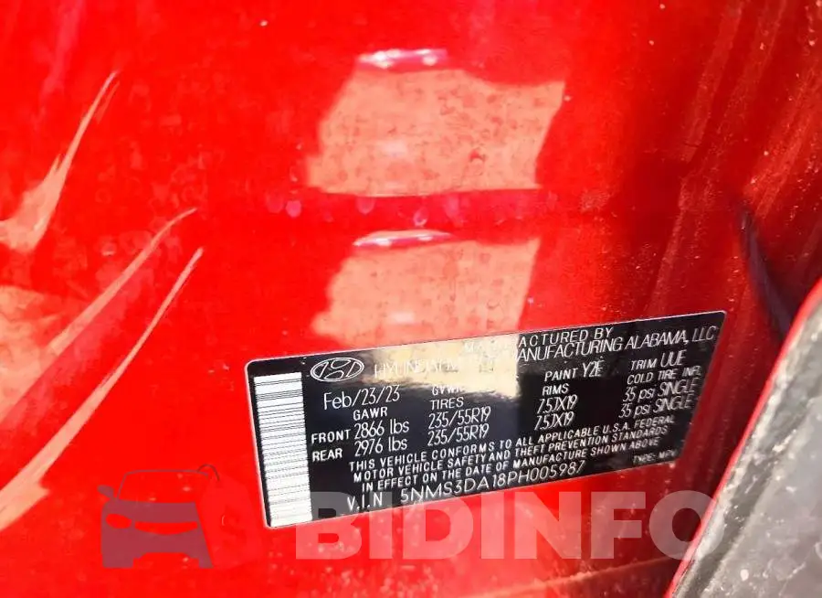 5NMS3DA18PH005987 Photo# 13
