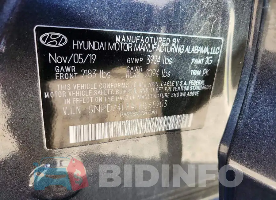 5NPD74LF4LH565203 Photo# 13