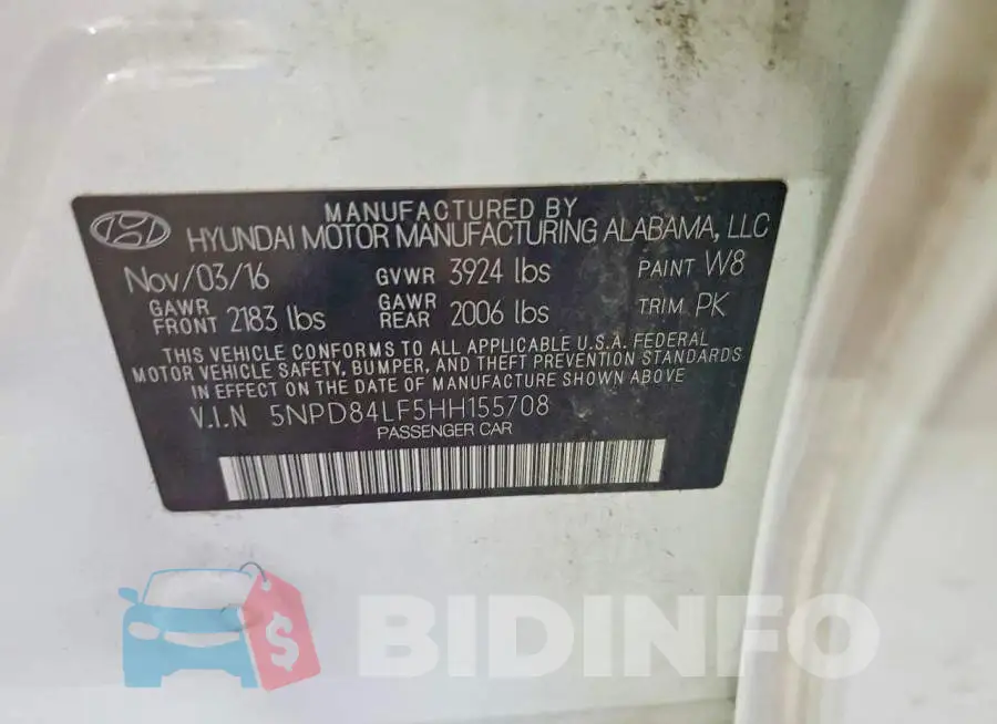 5NPD84LF5HH155708 Photo# 12