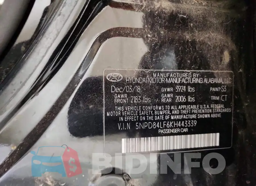 5NPD84LF6KH443339 Photo# 12