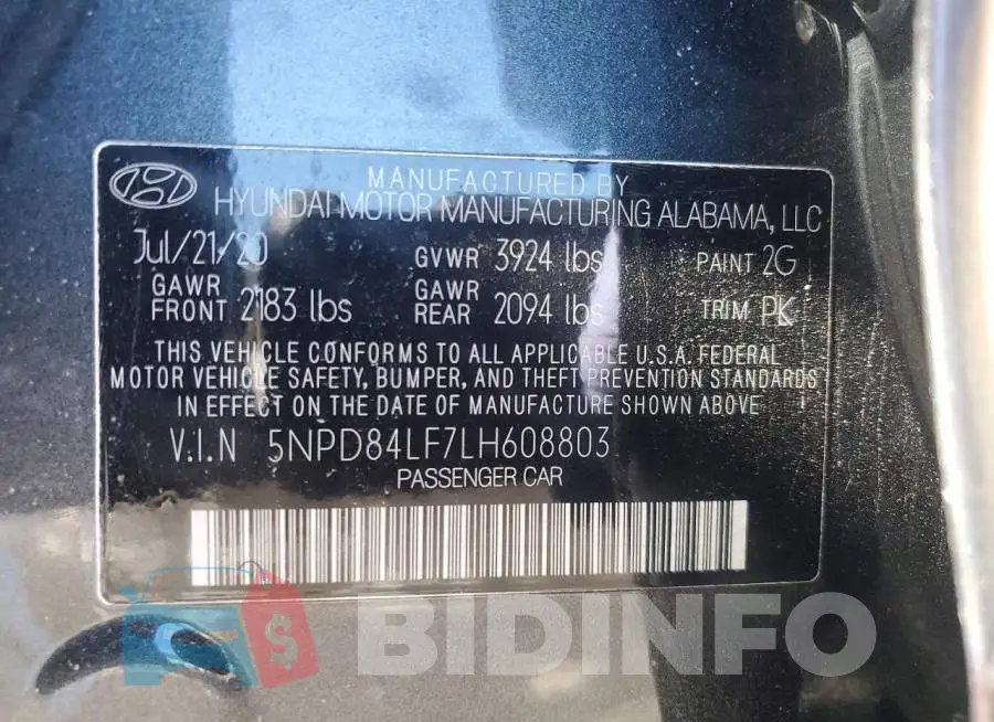 5NPD84LF7LH608803 Photo# 12