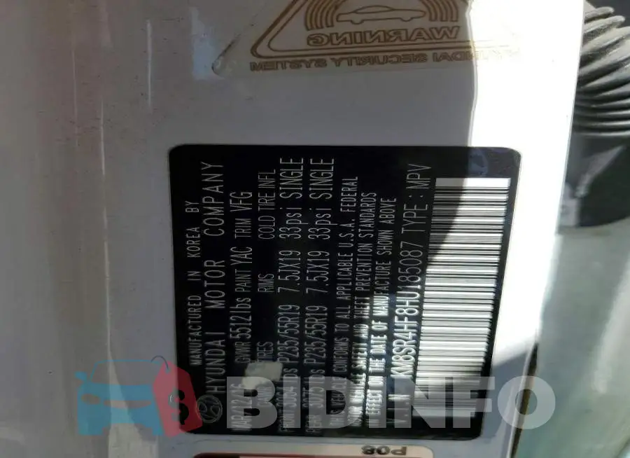 KM8SR4HF8HU185087 Photo# 14