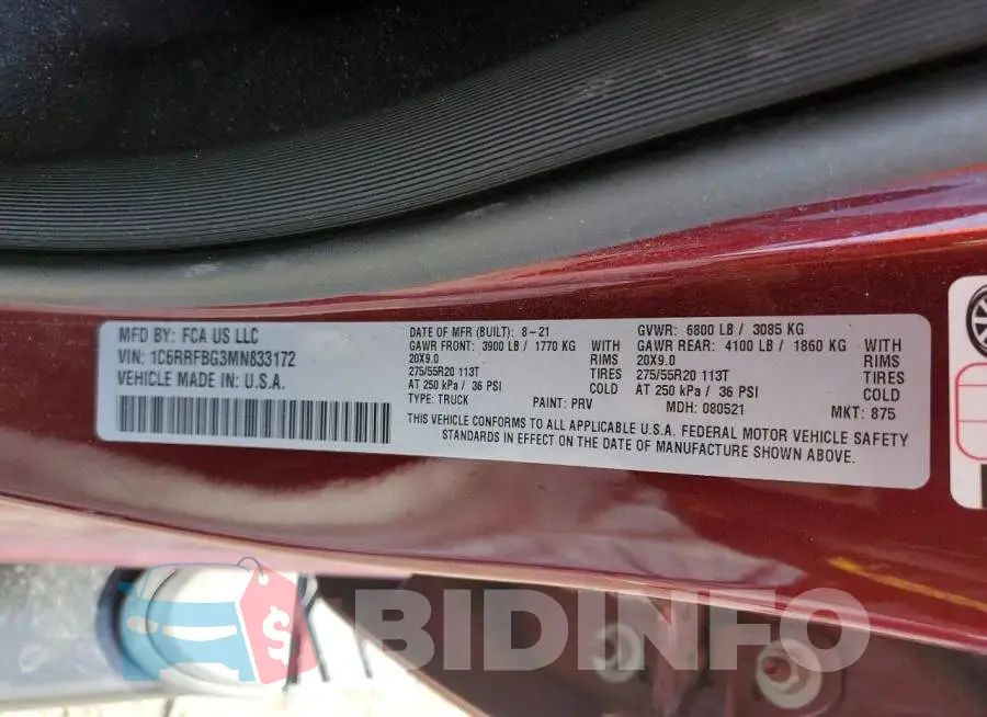 1C6RRFBG3MN833172 Photo# 12