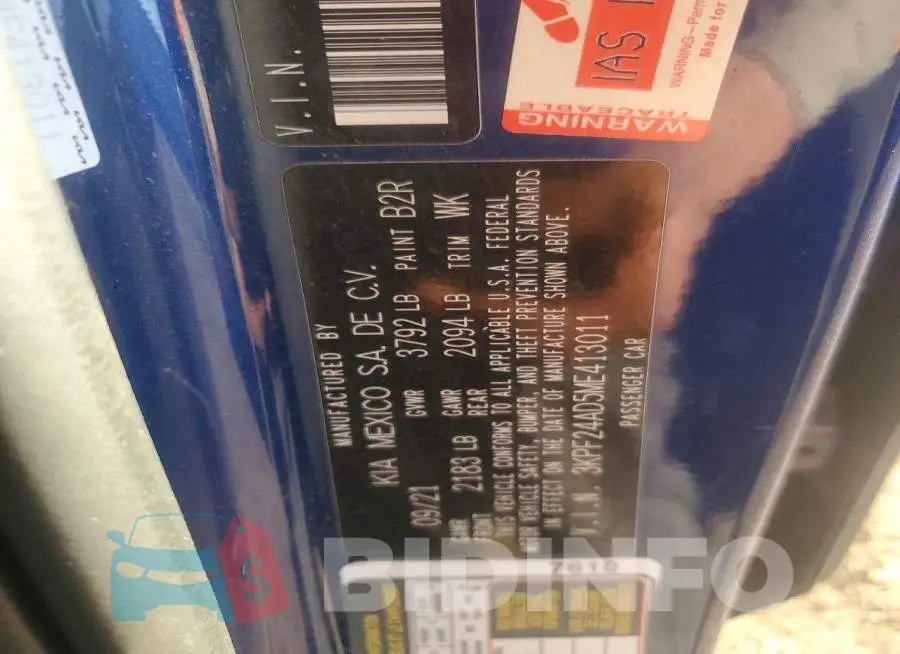 3KPF24AD5ME413011 Photo# 12