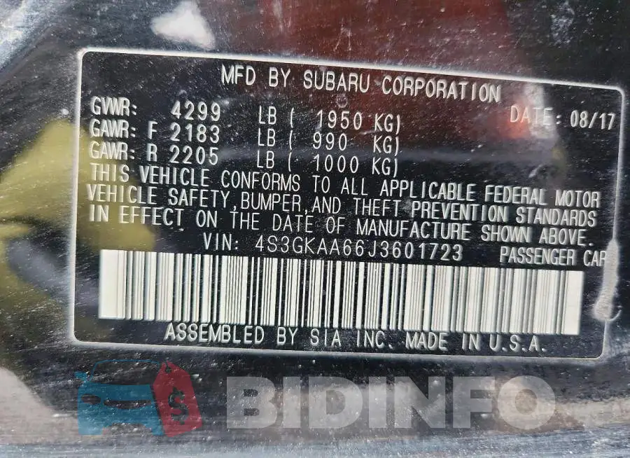 4S3GKAA66J3601723 Photo# 12
