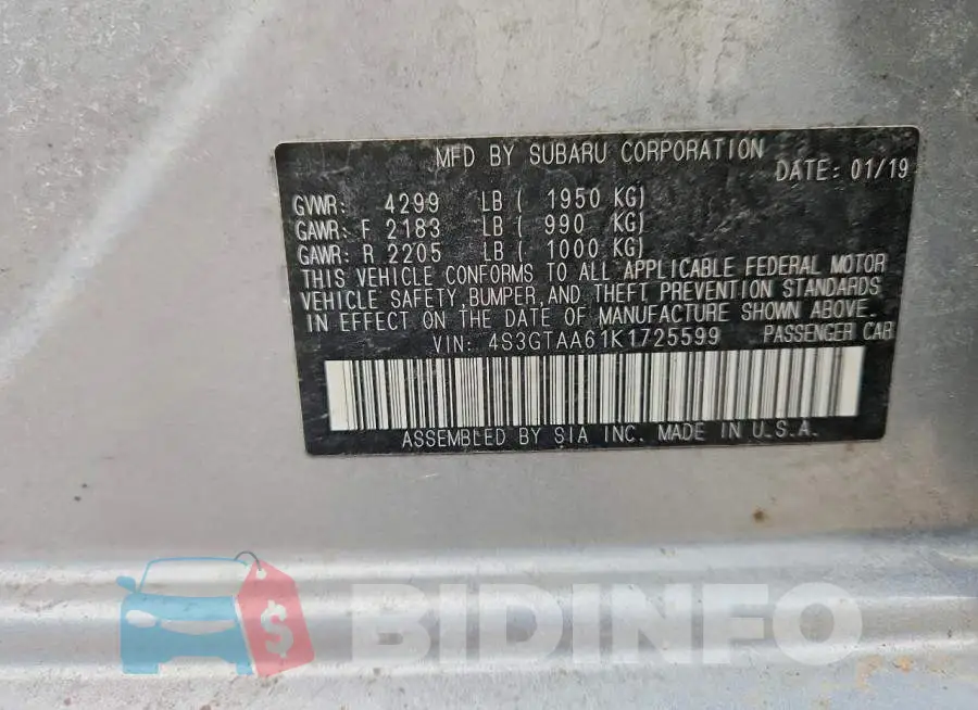 4S3GTAA61K1725599 Photo# 12