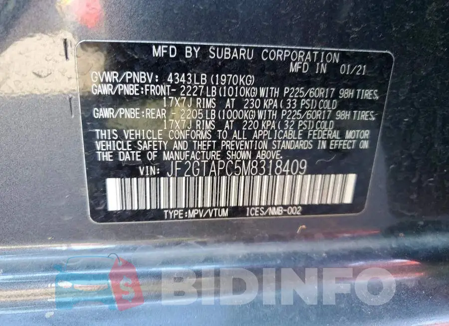 JF2GTAPC5M8318409 Photo# 12