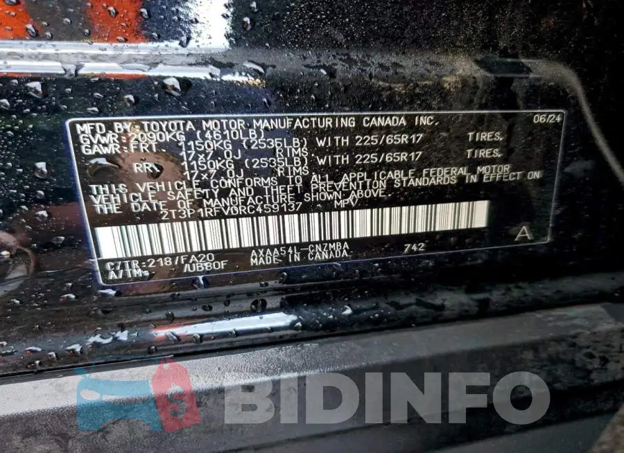 2T3P1RFV0RC459137 Photo# 13