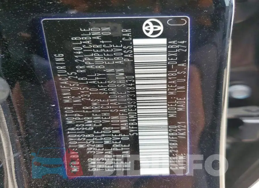 5YFB4MDE9SP318430 Photo# 13