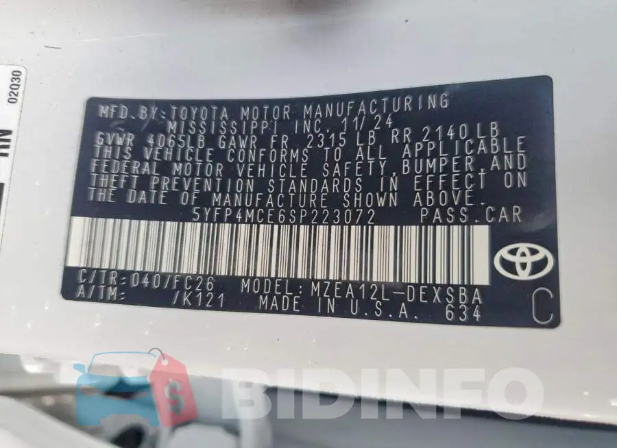5YFP4MCE6SP223072 Photo# 13