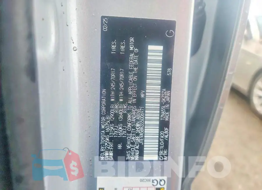 JTEVA5BR3S5006971 Photo# 13