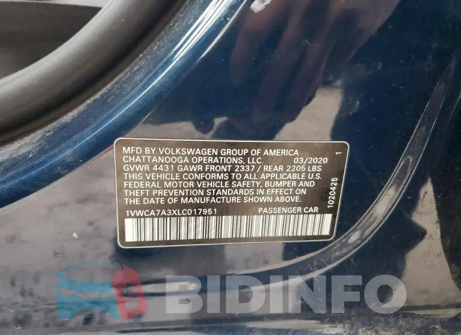1VWCA7A3XLC017951 Photo# 12