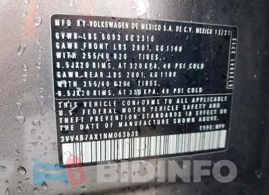 3VV4B7AX1NM063839 Photo# 14