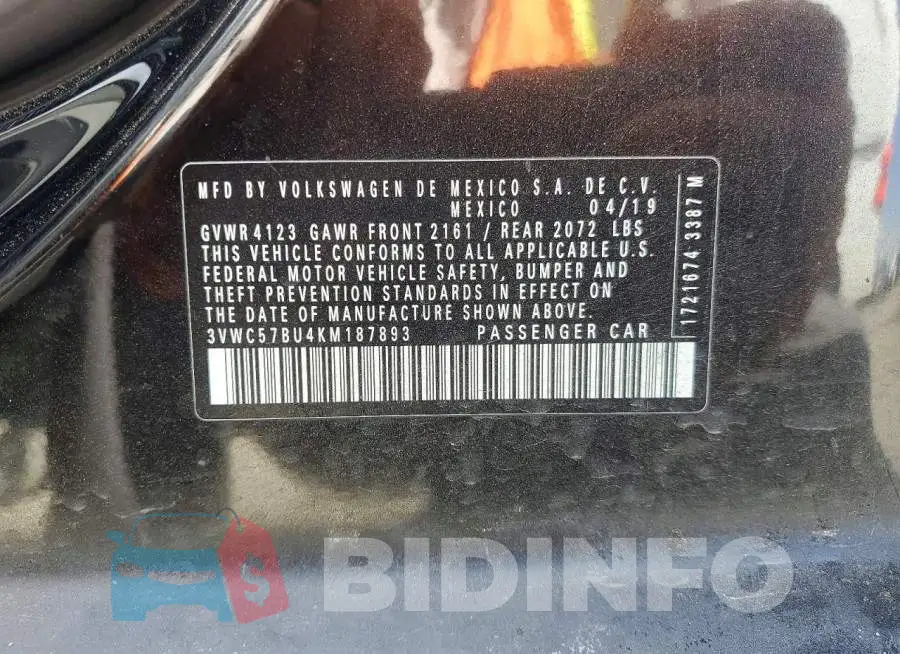 3VWC57BU4KM187893 Photo# 12
