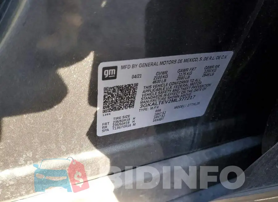 3GKALTEV2ML377217 Photo# 13