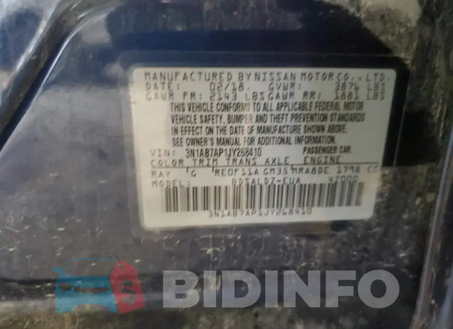 3N1AB7AP1JY268410 Photo# 12