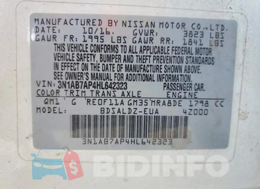 3N1AB7AP4HL642323 Photo# 12
