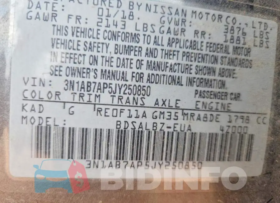 3N1AB7AP5JY250850 Photo# 12