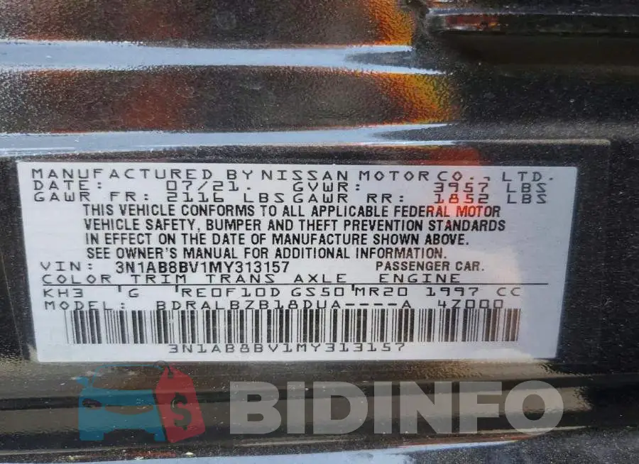 3N1AB8BV1MY313157 Photo# 13
