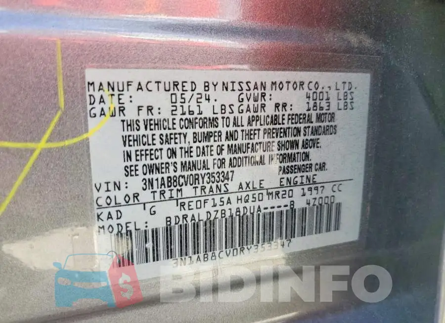 3N1AB8CV0RY353347 Photo# 12