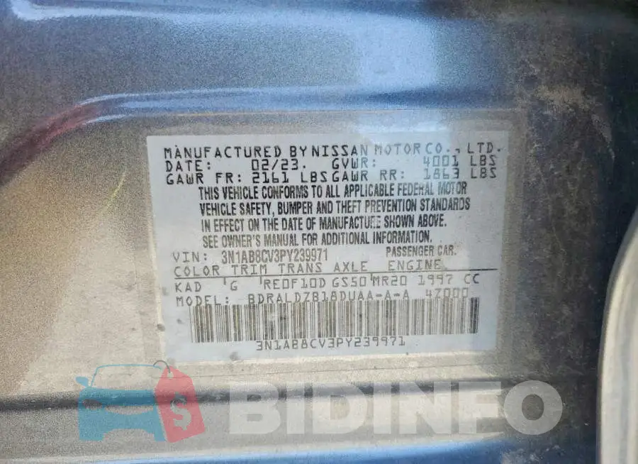 3N1AB8CV3PY239971 Photo# 12