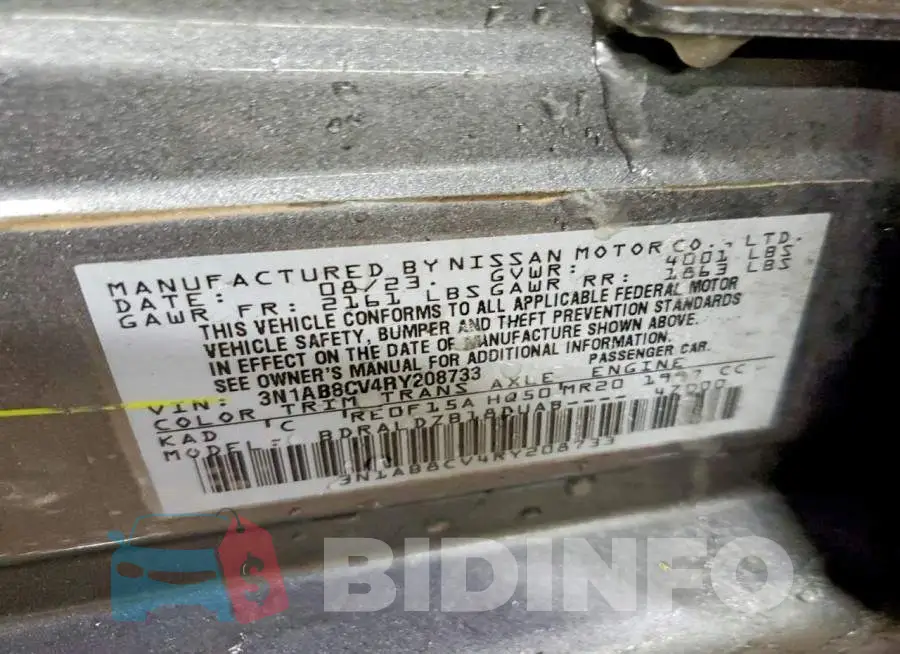3N1AB8CV4RY208733 Photo# 13