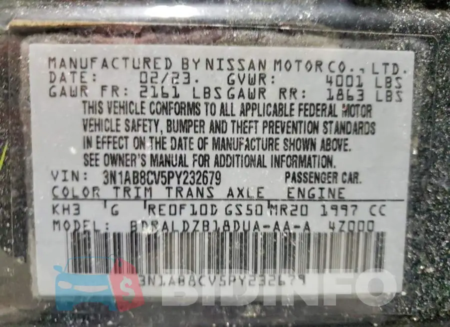 3N1AB8CV5PY232679 Photo# 12
