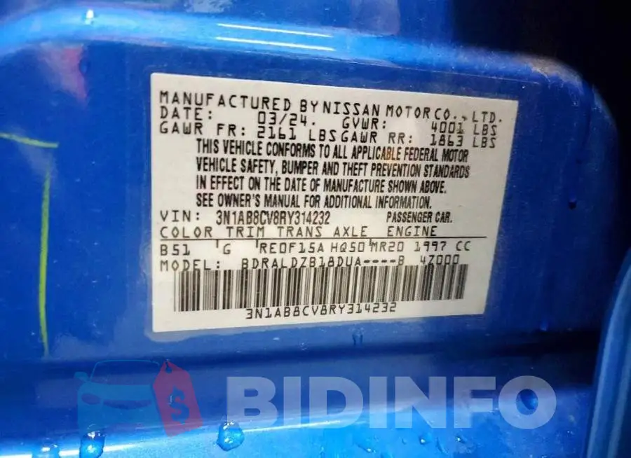 3N1AB8CV8RY314232 Photo# 12