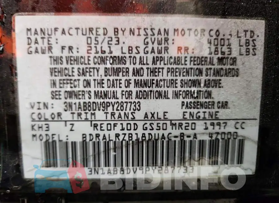 3N1AB8DV9PY287733 Photo# 13