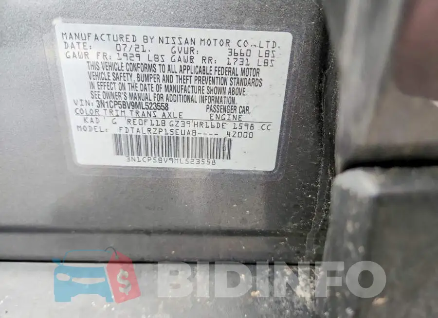 3N1CP5BV9ML523558 Photo# 13