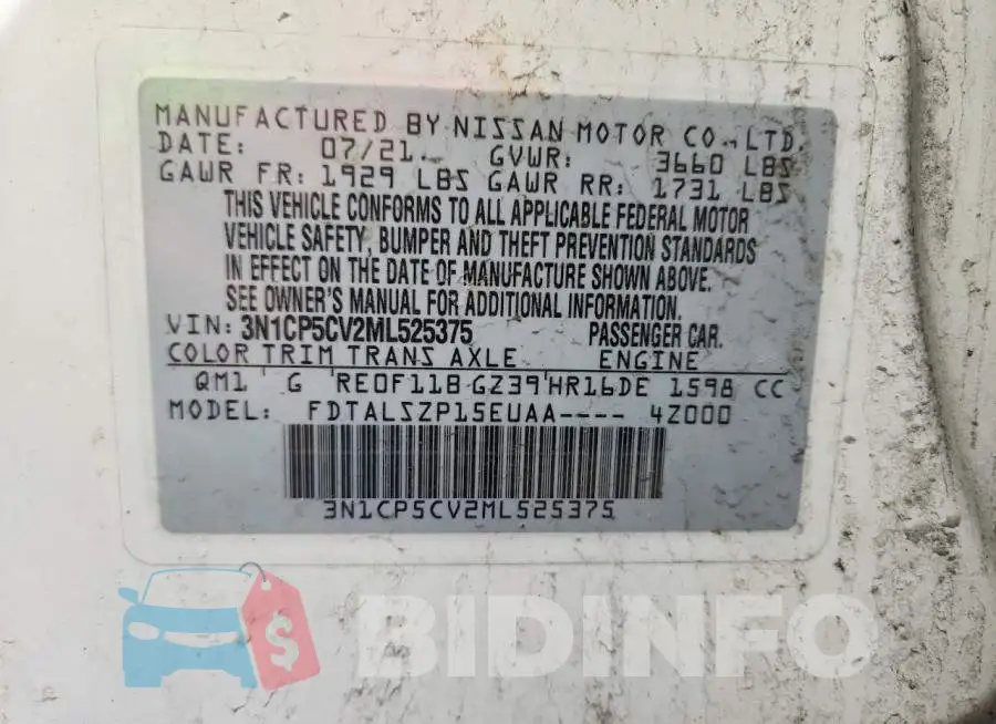 3N1CP5CV2ML525375 Photo# 13